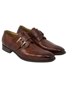 Gold Cardinal Ostrich Leg Monk Strap Men's Shoe | Mauri Monk Strap Shoes | Sam's Tailoring Fine Men's Shoes