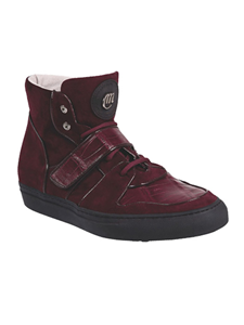 Ruby Red Croc Sued High Top Men's Sneaker | Mauri Men's Sneakers | Sam's Tailoring Fine Men's Shoes