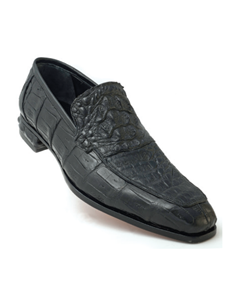 Black Romeo Hornback & Crocodile Loafer | Mauri Men's Loafers | Fine Men's Clothing