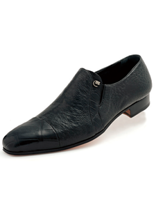 Black Danieli Alligator & Peccary Cap Toe Loafer | Mauri Men's Loafers | Fine Men's Clothing