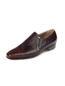 Brown Danieli Alligator & Peccary Cap Toe Loafer | Mauri Men's Loafers | Fine Men's Clothing