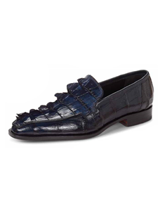 Wonder Blue Baby Crocodile & Hornback Loafer | Mauri Men's Loafers | Sam's Tailoring Fine Men's Clothing