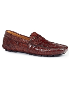 Rust Ercole Alligator Men's Driving Loafer | Mauri Men's Loafers | Sam's Tailoring Fine Men's Clothing