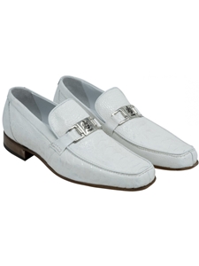 White Royalty Ostrich Bit Fine Men's Loafer | Mauri Men's Loafers | Sam's Tailoring Fine Men's Clothing