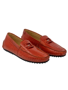 Red Scenic Ostrich & Patent Leather Driving Loafer | Mauri Men's Loafers | Sam's Tailoring Fine Men's Clothing