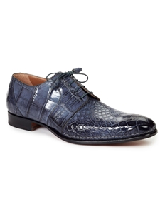 Charcoal Gray Balzac Alligator Men's Derby Shoe | Mauri Dress Shoes | Sam's Tailoring Fine Men's Shoes