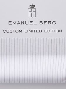 White & Blue Two Ply Limited Edition Custom Shirt | Emanuel Berg Custom Shirts | Sam's Tailoring Fine Men's Clothing