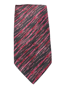Pink And Black Thin Stripe Sartorial Silk Tie | Italo Ferretti Ties | Sam's Tailoring Fine Men's Clothing
