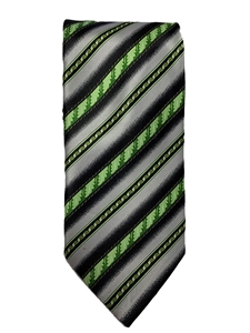 Grey, Black And Green Sartorial Silk Tie | Italo Ferretti Ties | Sam's Tailoring Fine Men's Clothing