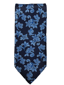 Navy And Sky Paisley Sartorial Silk Tie | Italo Ferretti Ties | Sam's Tailoring Fine Men's Clothing