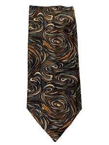 Orange, Black And White Paisley Silk Tie | Italo Ferretti Ties | Sam's Tailoring Fine Men's Clothing