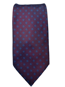 Blue Dots On Lavender Sartorial Silk Tie | Italo Ferretti Ties | Sam's Tailoring Fine Men's Clothing