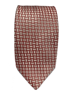 Silver Printed On Red Sartorial Silk Tie | Italo Ferretti Ties | Sam's Tailoring Fine Men's Clothing