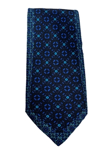 Navy, Sea Green & Black Sartorial Silk Tie | Italo Ferretti Ties | Sam's Tailoring Fine Men's Clothing