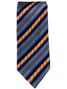 Blue, Orange And Black Sartorial Silk Tie | Italo Ferretti Ties Collection | Sam's Tailoring Fine Men's Clothing