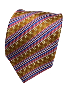 Multi Colored Geometric Print Silk XL Tie | Italo Ferretti Extra Long Ties | Sam's Tailoring Fine Men's Clothing