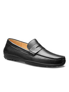 Black Tumbled Full Grain Leather Black Sole Shoe | Samuel Hubbard Shoes | Sam's Tailoring Fine Men Clothing