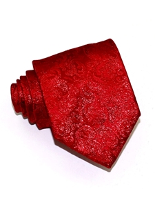 Red With Red Lurex Ramage Luxury Woven Silk Tie | Italo Ferretti Ties Collection | Sam's Tailoring Fine Men's Clothing