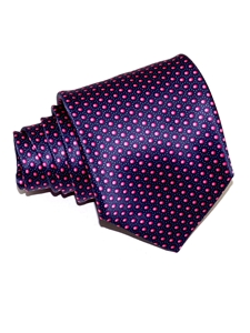 Purple Blue With Fuchsia Polka Dots Sartorial Silk Tie | Italo Ferretti Ties Collection | Sam's Tailoring Fine Men's Clothing