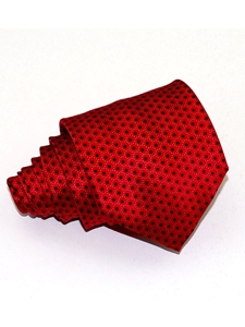 Red With Black Polka Dots Sartorial Silk Tie | Italo Ferretti Ties Collection | Sam's Tailoring Fine Men's Clothing