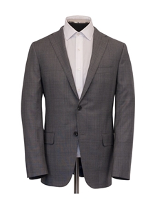 Grey Plaid Super 130's Wool Four Seasons Suit | Hickey Freeman Suits | Sam's Tailoring Fine Men Clothing