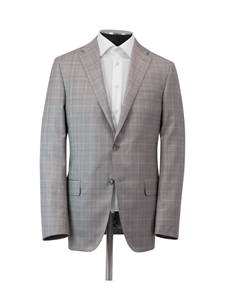 Taupe Plaid Super 150's Wool Tasmanian Suit | Hickey Freeman Suits | Sam's Tailoring Fine Men Clothing