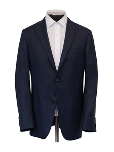 Navy Hopsack Super 140's Wool Traveler Jacket | Hickey Freeman Sport Coat | Sam's Tailoring Fine Men Clothing