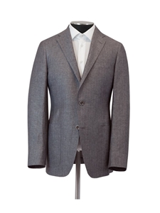 Grey Herringbone Weightless Men's Jacket | Hickey Freeman Sport Coat | Sam's Tailoring Fine Men Clothing