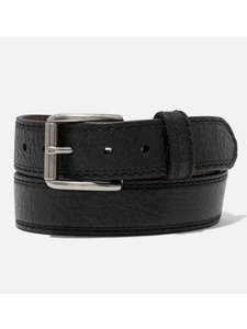 Black Natural Bison Grain Handcrafted Belt | Men's Vintage Bison Belt | Sam's Tailoring Fine Men Clothing