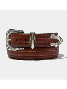 Peanut Silver Plated Buckle Handcrafted Belt | Men's Vintage Bison Belt | Sam's Tailoring Fine Men Clothing