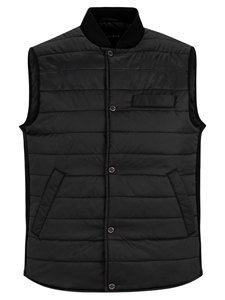 Black Water Repellent Lightweight Puffer Vest | Stone Rose Vests | Sams Tailoring Fine Men Clothing