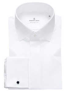 White Covered Placket Mr Crown Tuxedo Shirt | Tuxedo Shirts Collection | Sam's Tailoring Fine Men's Clothing