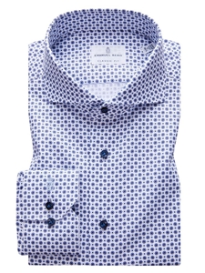White Micro Floral Print Harvard Classic Shirt | Causal Shirts Collection | Sam's Tailoring Fine Men's Clothing