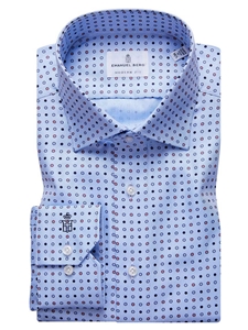 Light Blue Multi Dotted Mr Crown Oxford Shirt | Causal Shirts Collection | Sam's Tailoring Fine Men's Clothing
