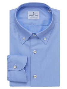 Blue Button Down Textured Dublin Modern Shirt | Business Shirts Collection | Sam's Tailoring Fine Men's Clothing