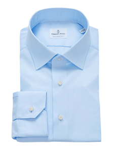 Light Blue One Button Cuffs Fine Dress Shirt | Business Shirts Collection | Sam's Tailoring Fine Men's Clothing