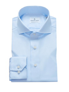 Soft Blue Two Button Cuffs Slim Fit Shirt | Business Shirts Collection | Sam's Tailoring Fine Men's Clothing