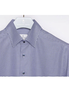 Navy & White Small Check Modern Fit Shirt | Casual Shirts Collection | Sam's Tailoring Fine Men's Clothing