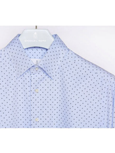 Sky Blue Dotted Long Sleeve Fine Men's Shirt | Casual Shirts Collection | Sam's Tailoring Fine Men's Clothing