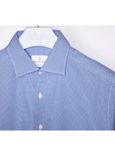 Sky Blue Geometric Modern Long Sleeve Shirt | Casual Shirts Collection | Sam's Tailoring Fine Men's Clothing