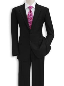 Hickey Freeman Tailored Clothing Black Solid Suit Tone On Tone Striped 075-303070 - Suits | Sam's Tailoring Fine Men's Clothing