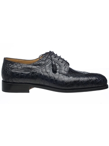 Navy Genuine Belly Alligator Men's Dress Shoe | Ferrini Dress Shoes | Sam's Tailoring Fine Men Clothing