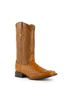 Cognac Full Quill Ostrich Men's Colt Boot | Ferrini Men Boots | Sam's Tailoring Fine Men Clothing