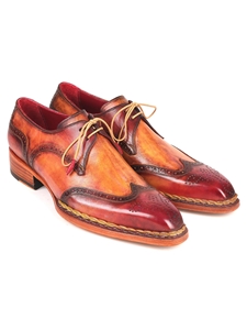 Red & Camel Norwegian Welted Wingtip Derby Shoe | Paul Parkman Derby Shoes | Sam's Tailoring Fine Men Clothing