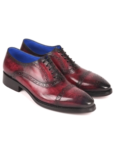 Bordeaux Burnished Goodyear Welted  | Paul Parkman Men's Oxfords | Sam's Tailoring Fine Men Clothing