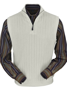 Natural Vanilla Baby Alpaca Fine Men's Vest | Peru Unlimited Half Zip Vests | Sam's Tailoring Fine Men's Clothing