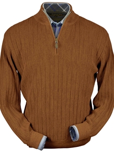 Brick Heater Baby Alpaca Hal-Zip Sweater | Peru Unlimited Half Zip Sweaters | Sam's Tailoring Fine Men's Clothing