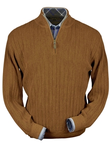 Soft Brick Heater Baby Alpaca Hal-Zip Sweater | Peru Unlimited Half Zip Sweaters | Sam's Tailoring Fine Men's Clothing