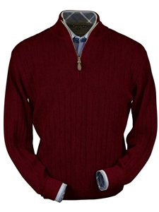 Wine Heater Baby Alpaca Hal-Zip Sweater | Peru Unlimited Half Zip Sweaters | Sam's Tailoring Fine Men's Clothing