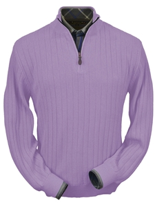 Lilac Baby Alpaca Hal-Zip Fine Men's Sweater | Peru Unlimited Half Zip Sweaters | Sam's Tailoring Fine Men's Clothing